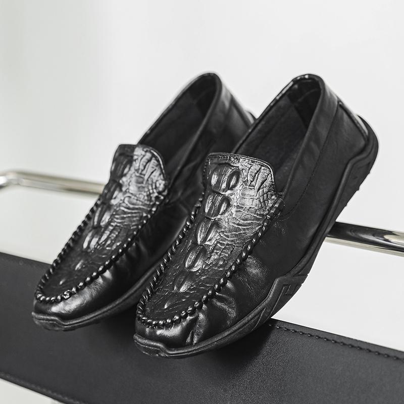 Fashion 2025 New Business Men's Casual Leather Shoes British Trend Fashion Flat Designer Doudou Shoes Men's Cross-border Business Shoes