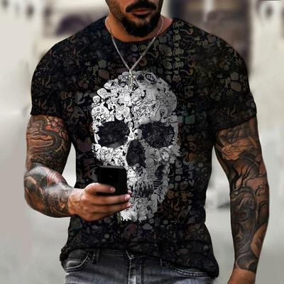 Summer Men's 3D T Shirt Horror Skull Short Sleeve T-Shirt Top