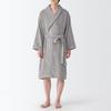 MUJI Fluffy Pile 84870576 Bathrobe, Unisex, L-XL, Gray,