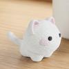Jijijing Mini Statuetta di Gatto Stampata in 3D, Statuetta Decorativa di Gattino Bianco Cartone Animato, Scultura Animale Moderna per Decorazione da Scrivania, Regalo per Amanti degli Animali