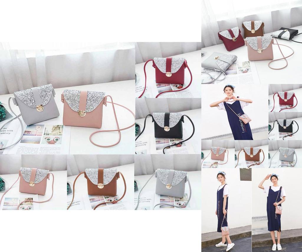 Chic Female Shoulder Bag With Sparkling Sequins And Stylish Compact Design