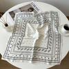 Elegant Women's Silk Scarf: Small, Imitation Silk, Spring & Autumn Neck Warmer, Japanese Style, Square Design.