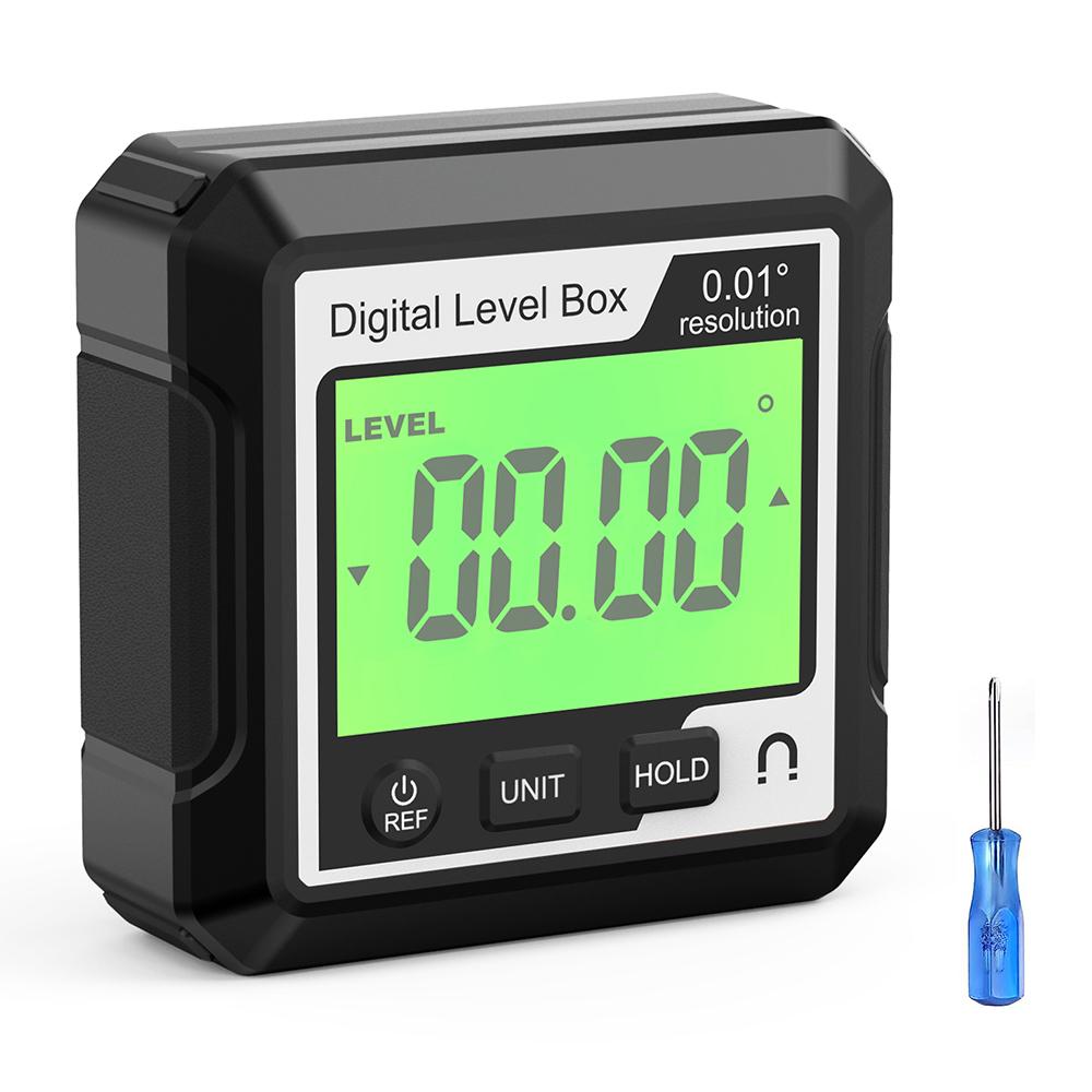 JD10 Digital Level Box Mini Angle Finder Magnetic Base LCD Bevel Gauge Inclinometer for Carpentry,without Bubble A