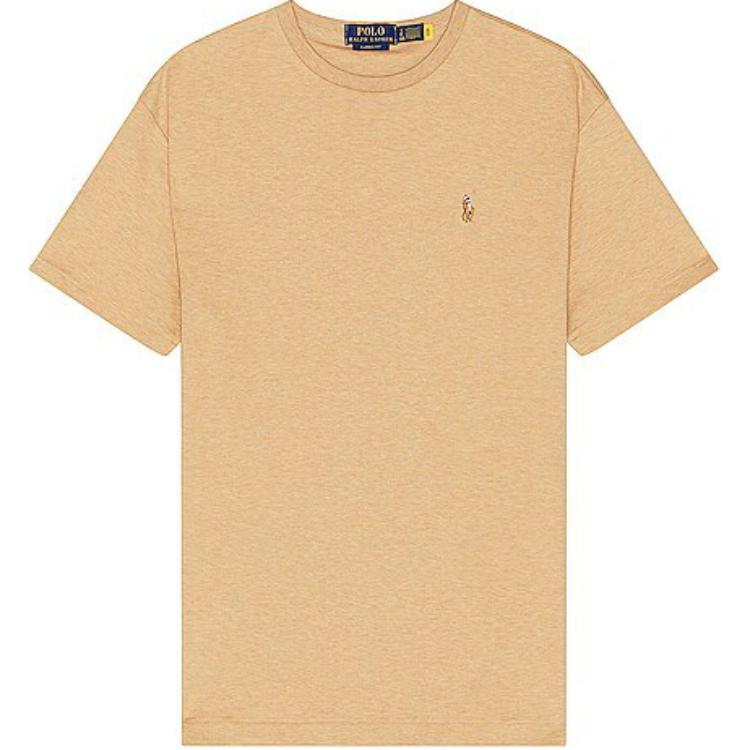 

Polo Ralph Lauren Лого Однотонная футболка с круглым вырезом и коротким рукавом Мужские топы Коричневый 710746817-075 M