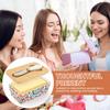 5.83" Large Butter Dish Vintage Ceramic Butter Box with Bamboo Lid Multi-role Counter Square Food Storage Box Kitchen Supplies