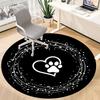 1PC PawPrint Heart Office Round Area Rug,  Mat Suitable ForOffice, Under Office Chairs Bedroom Living Room Home Decor, Room Deco