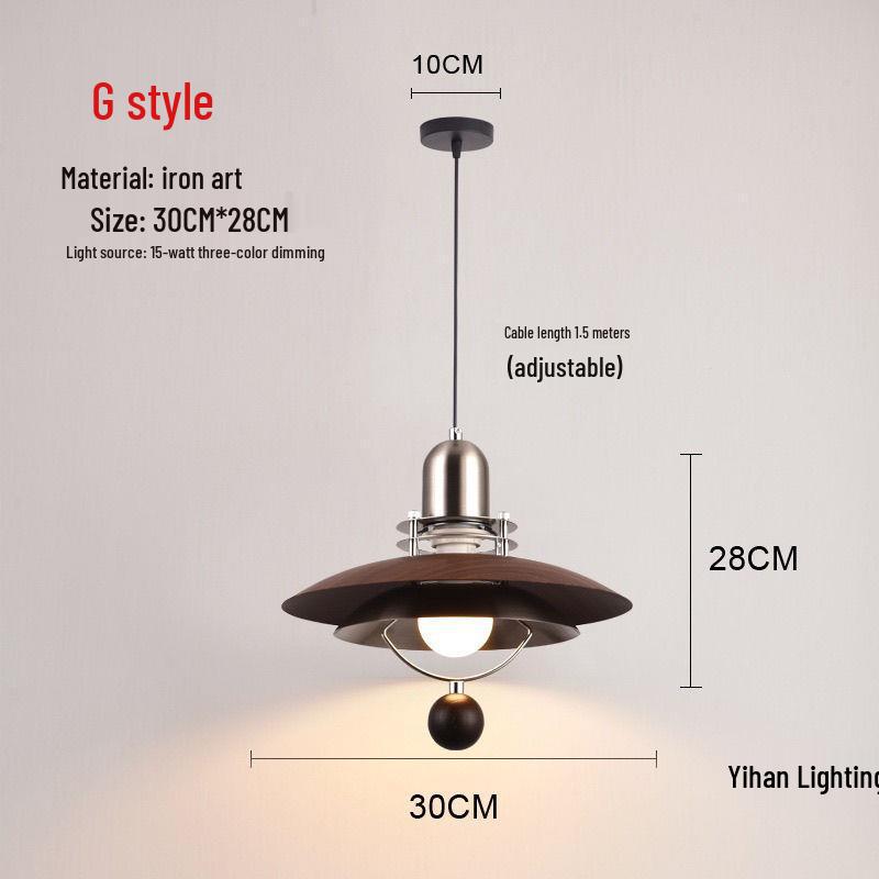 Walnut Pendant Light for Japanese Restaurant, Retro Hotel, Bar, Minimalist Cafe, and Bedroom