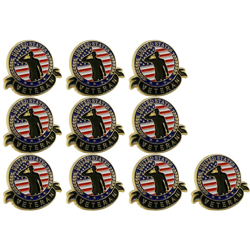 Fashionable Veterans Lapel Pins Portable Service Commemorative Brooch Sturdy Alloy Pins Decoration for Adults Daily Use