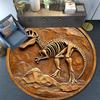 Dinosaur Fossil Relief Round Area Rug,Carpet Rug for Living Room Bedroom Sofa Playroom Decor,Non-slip Floor Mat