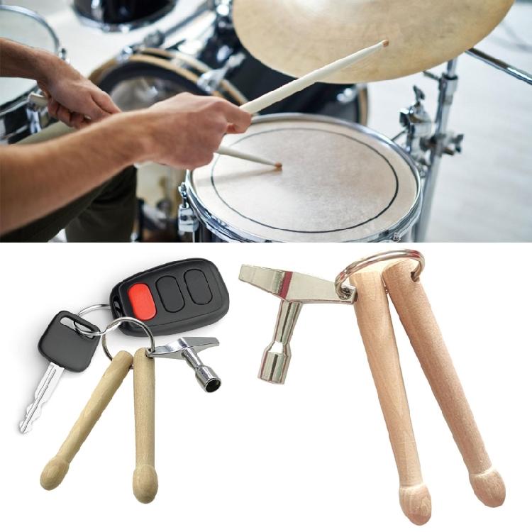 Professional Percussion Keychain Combo Wooden Sticks And Adjustable Lock Portables Music Accessory