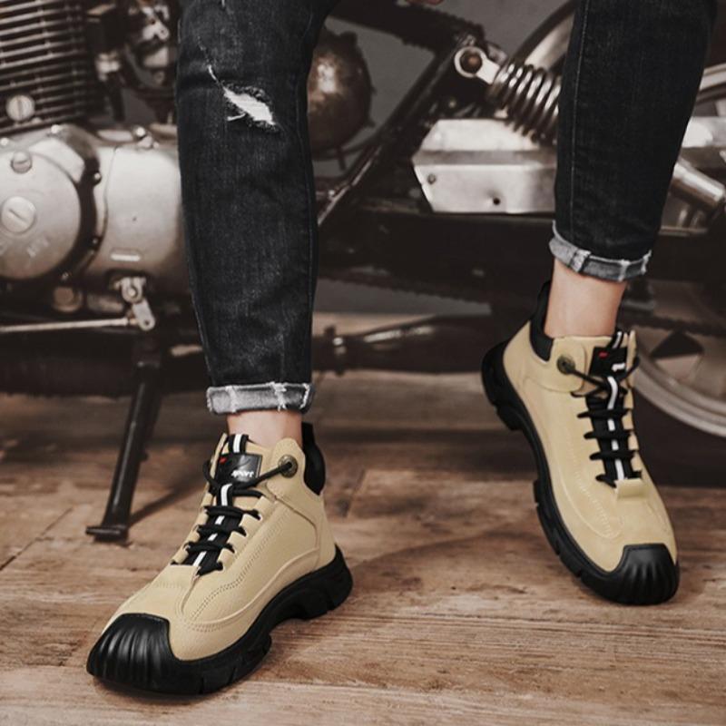 Fashion Shoes for Man Fashion High-top Platform Sneakers Mens Outdoor Hiking Non-slip Wear-resistant Thick-soled Shoes Zapatillas Hombre