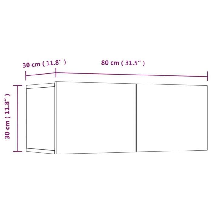 VidaXL Meubles TV 4 pcs Blanc 80x30x30 cm Bois d'ingénierie 3114182