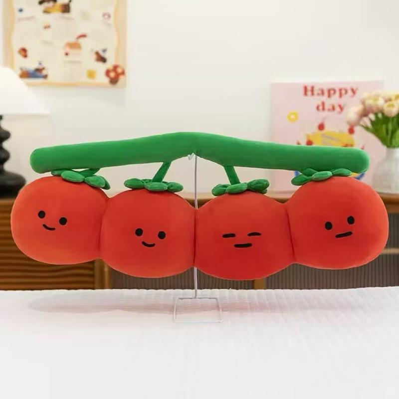 

Mark Soil, Tomato, Tomato Pillow, Vegetable Plush Toy, Cute And Fun Leg-clamping Doll 40cm червоний