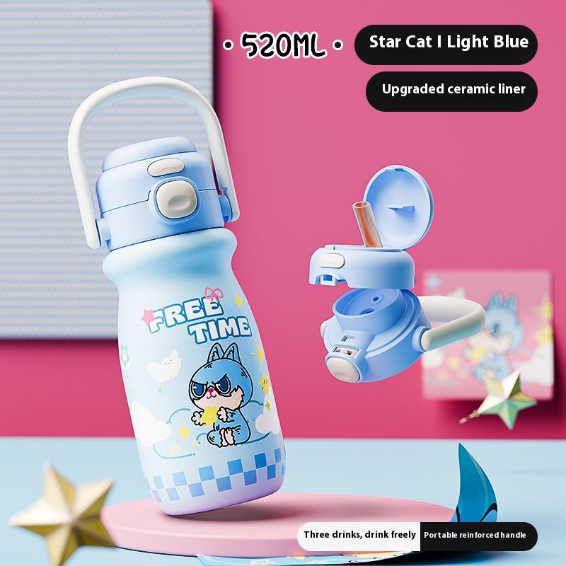 Gianxi Children's Insulated Cup Portable Water Bottle for School Primary School and Kindergarten Straws Water Cup Insulated Cup