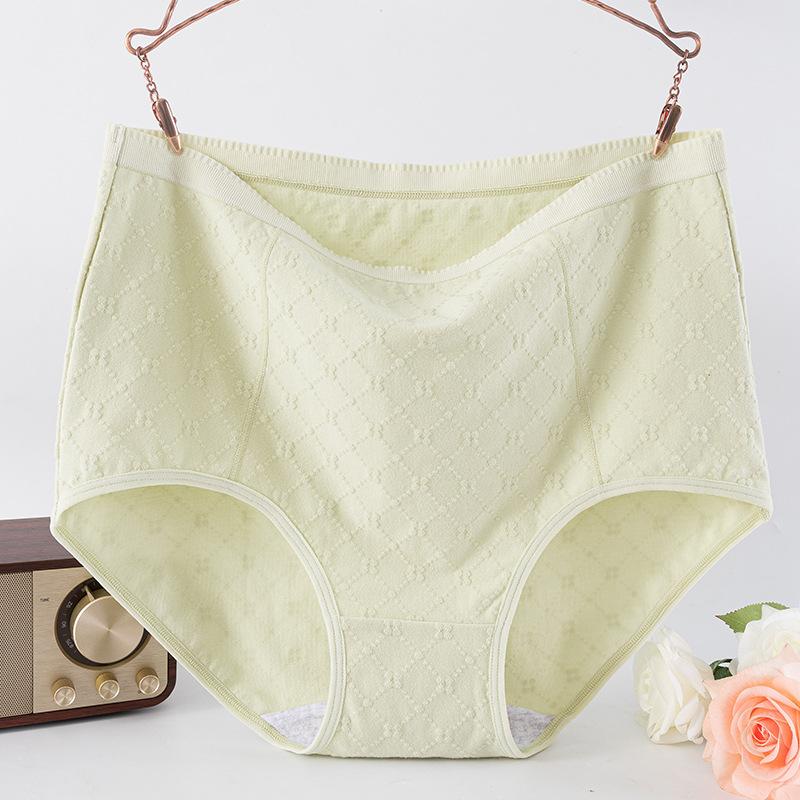 Plus Size Women's Spring and Summer Three Dimensional Jacquard Cotton Antibacterial Briefs
