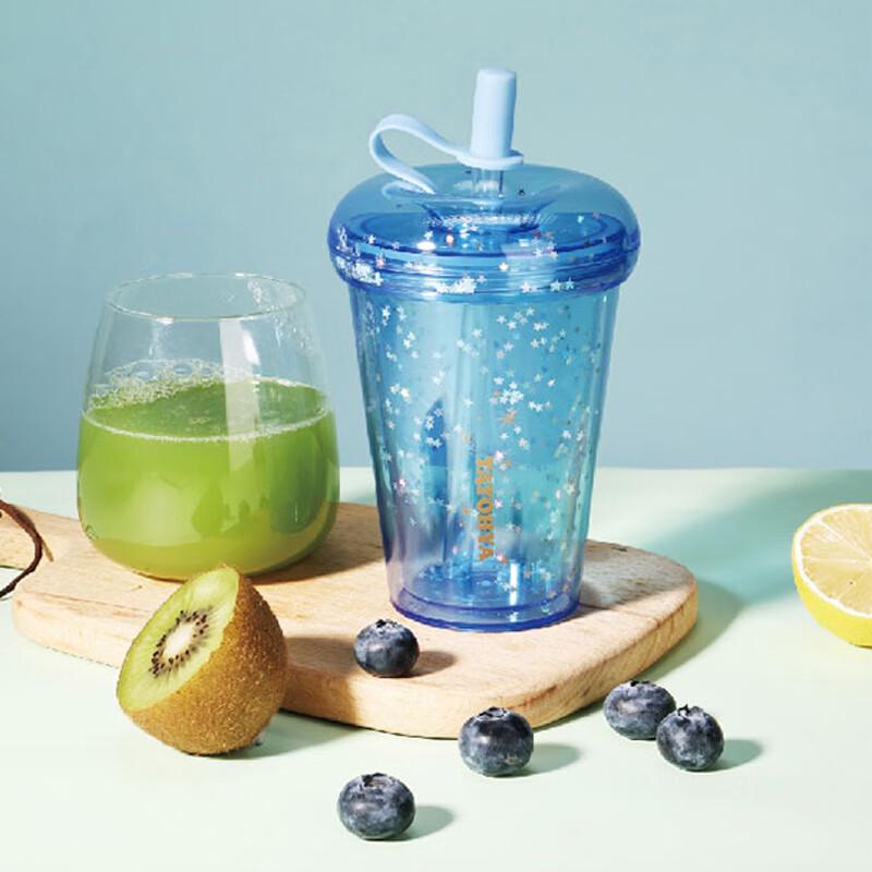 

TAYOHYA Donut Double-Layer Straw Glass Cup