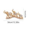 1Pc Resin Feng Shui Golden Three Elephant Decorative Ornaments, Elephant Collection Statues, Suitable for Home, Desktop Decoration Ornaments