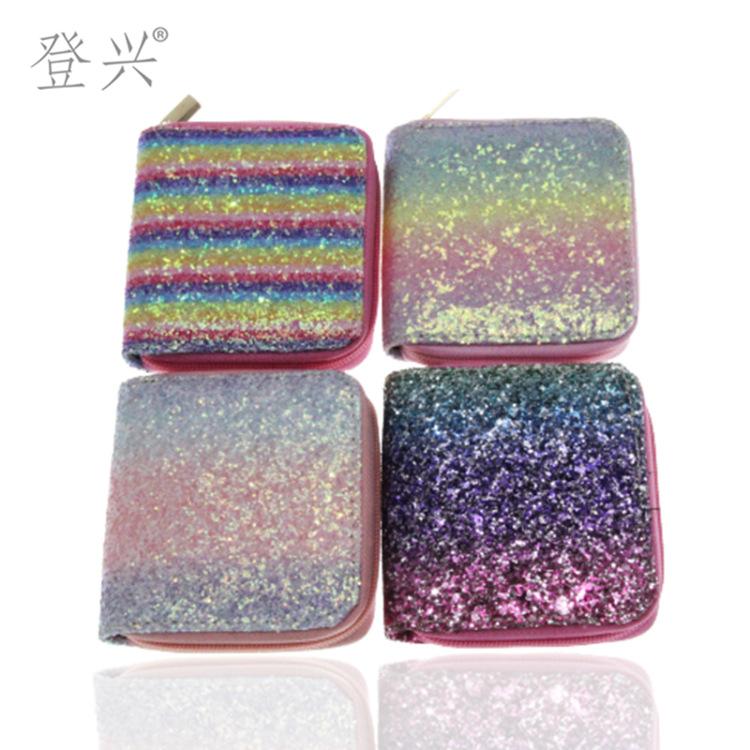 Neues Laser-PU-Kurz-Kleinportemonnaie, Schüler-Kindertasche, D-System mit Bildern und Mustern