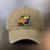 A Cute Frogprint Washed Hat a Sunshading Baseball Cap for Daily Outings a Musthave Fashionable Couples Hat a Versatile Vi