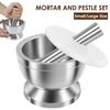 2 Sizes Stainless Steel Pestle and Mortar Bowls Kit Rustproof Pill Grinder Manual Spice Crusher Garlic Masher Bowls Kitchen Tool