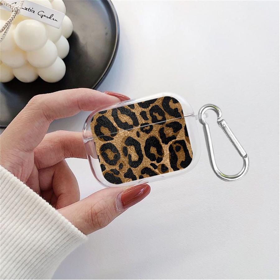 Case For Airpods 2 Pro 1 3 4 Pro3 Pro2 Clear Earphone Cases Cover Retro Leopard Print