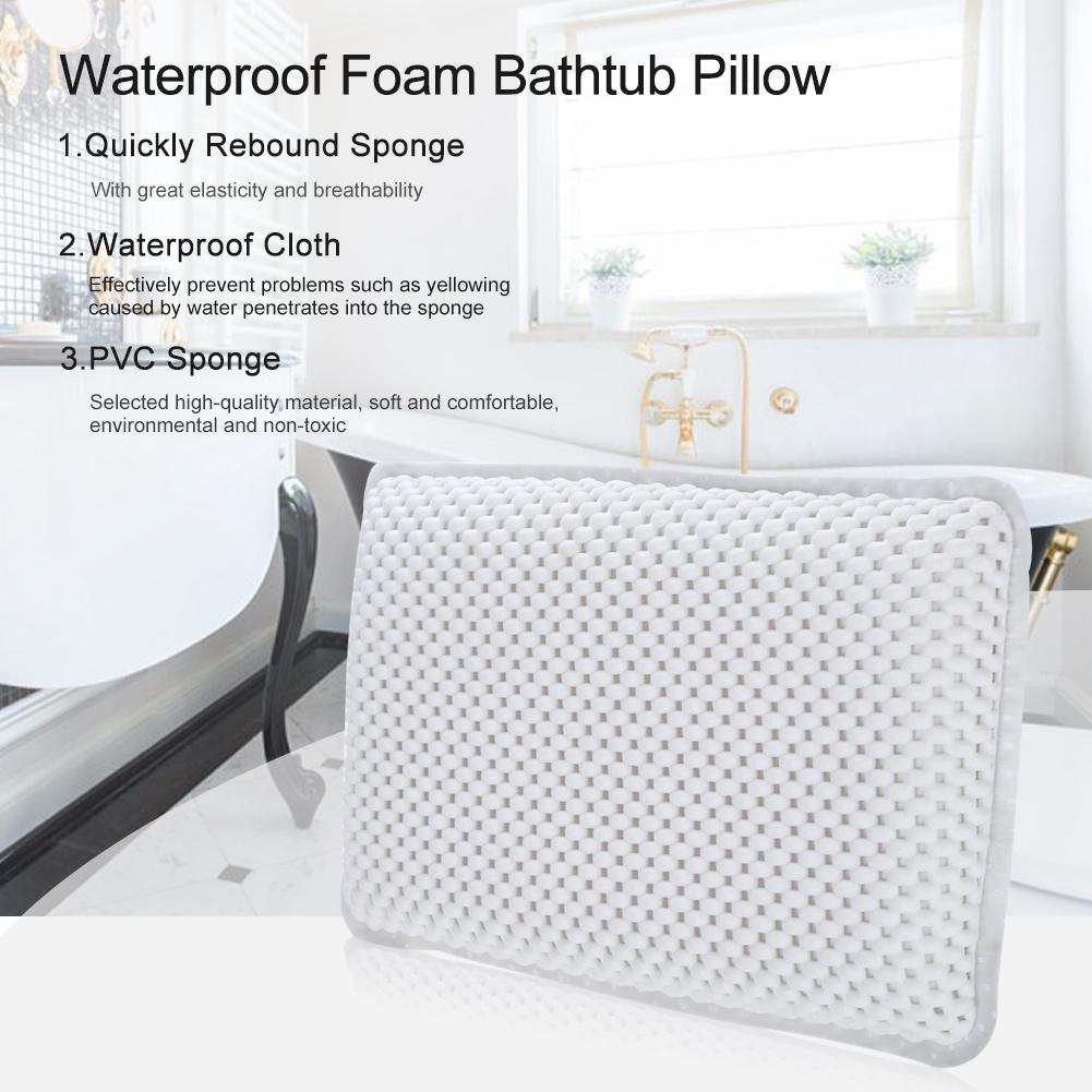 

PVC Bath Pillow for Neck Back Support Foam Inner Stuff Padding Bathtub Headrest
