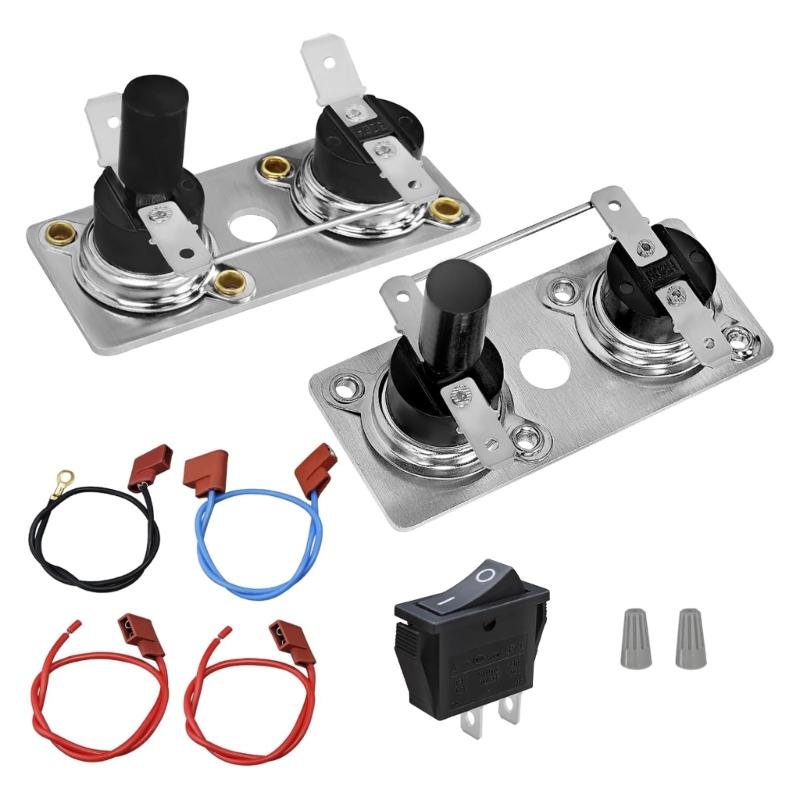 

Thermostat Switches Set with Automatic Cut Off At 113F to 140F Simple Installs for Hot Water Heater Replacement Parts 1
