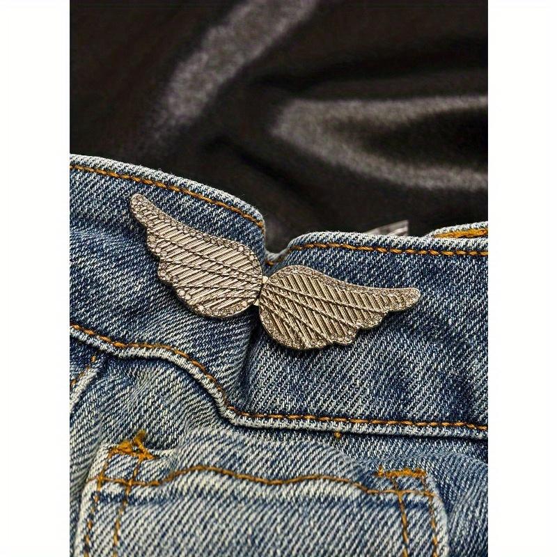 1 Pair Of Waist Shaper Wing Buckles With Detachable No-Nail No-Sew Buckle For Jeans - Detachable Waistband Reducer