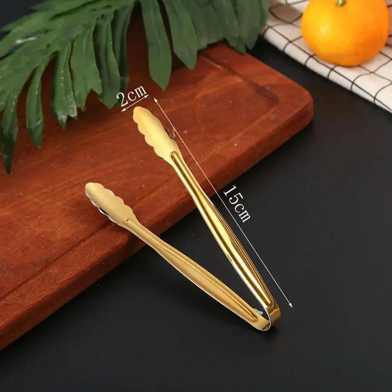 Dropshipping Stainless Steel Non-stick Kitchen BBQ Tongs Smart Grill Meat Food Clip Cooking Clamp Gold/Silver Accessories