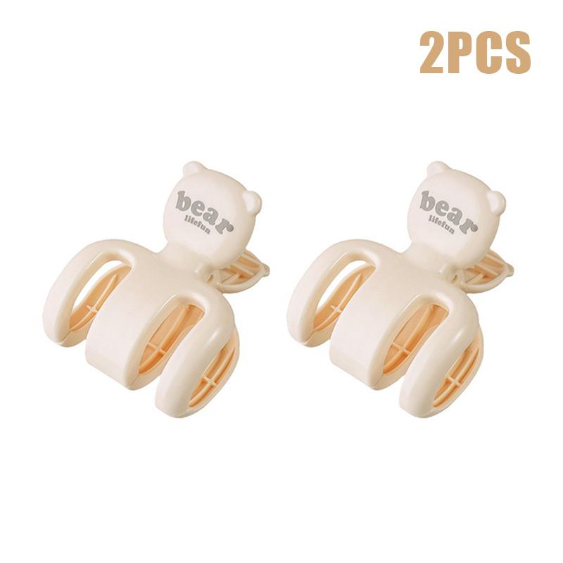 

2 шт. Прищепки для сушки в виде мишек, для просушивания одеял на солнце, ветрозащитные, большие пластиковые прищепки для фиксации одежды, с широким открытием, прищепки для полотенец и стульев бежевый