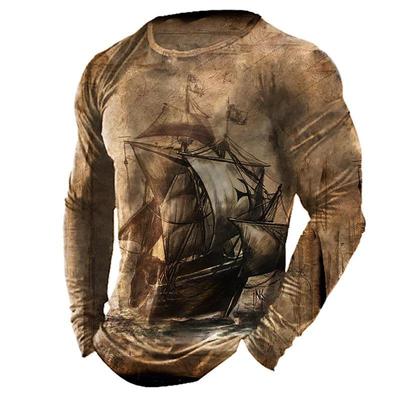 Men's Long-sleeved T-shirt All-season 3D Printing Casual Sports Cool Long-sleeved