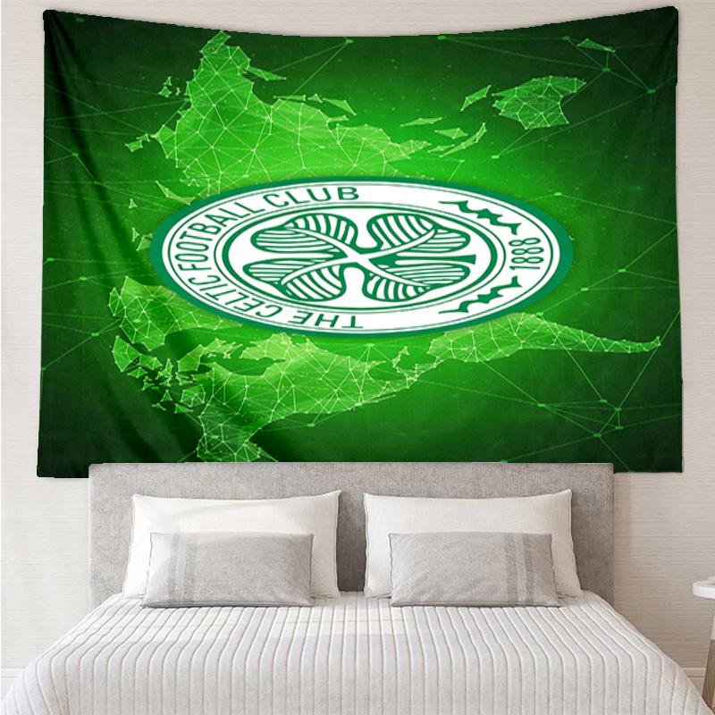 1PC Cel-tic Football Club Crest Printed Tapestry Room Decoration Wall Hanging for Living Room Bedroom, Dormitory, Birthday and Christmas Gifts