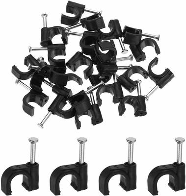 30 pz Fascette per Cavi 4mm 5mm 6mm7mm 8mm 9mm10mmmezza clip Gancio a J con chiodo, clip per cavi con chiodo per cavo Ethernet clip a chiodo Circolare .