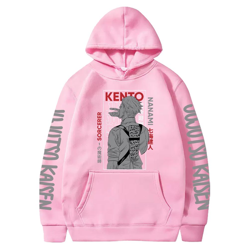 Anime Jujutsu Kaisen Nanami Kento Cool Printed Hooded Men Women Manga Hoodies Casual Loose Sweatshirt Harajuku Male Streetwear