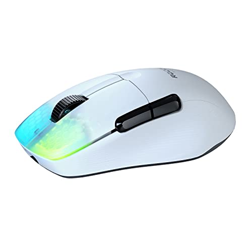 ROCCAT Gaming Mouse Kone Pro Air Wireless 2.4GHz/Bluetooth White/White Optical/19K/Optical Switch/Side Button/Lightweight 75g/PTFE/Reflex/RGB German D