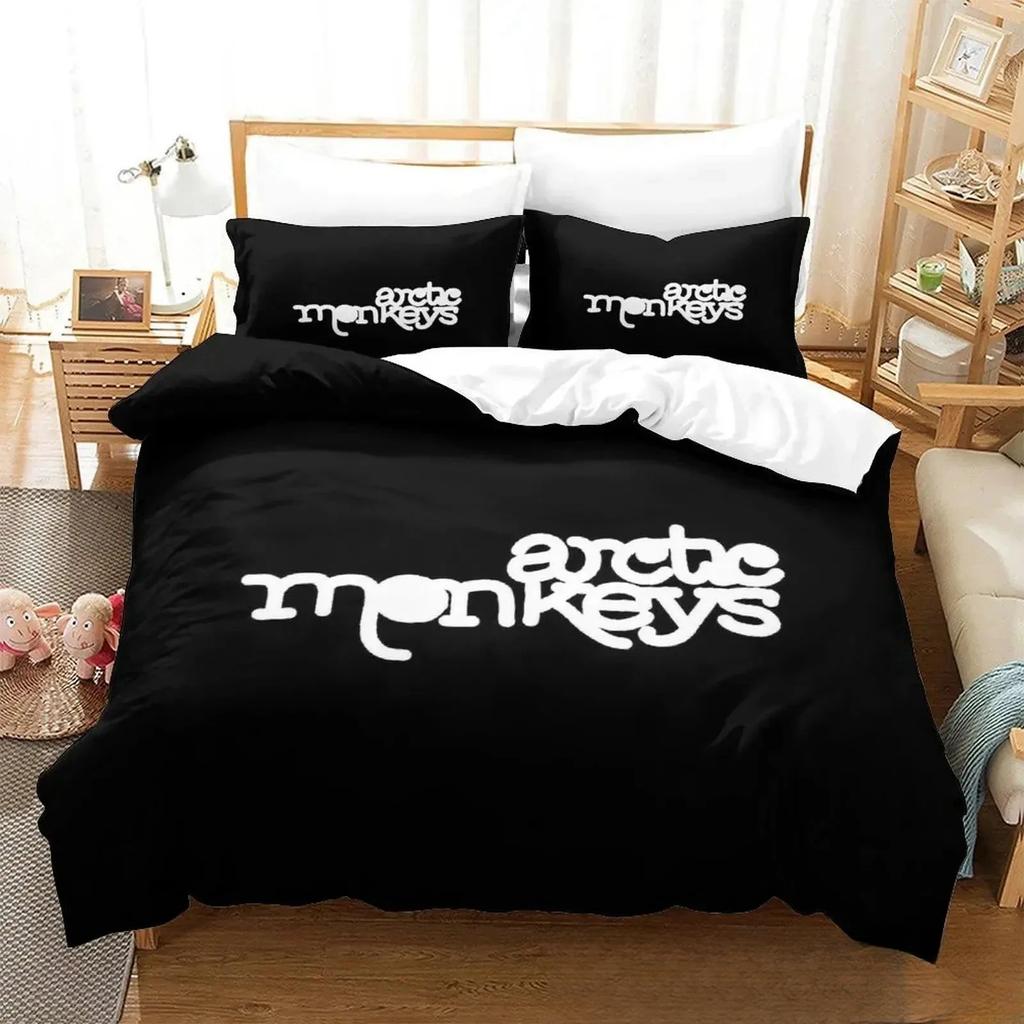 3D Printed Arctic Monkeys Music Band Bedding Set Duvet Cover Bed Set Quilt Cover Pillowcase Comforter King Queen Size Boys Adult