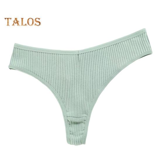 

Женские стринги с низкой талией, бесшовные однотонные нитки, хорошая воздухопроницаемость, эластичные быстросохнущие спортивные повседневные трусы, женские трусы L светло-зеленый