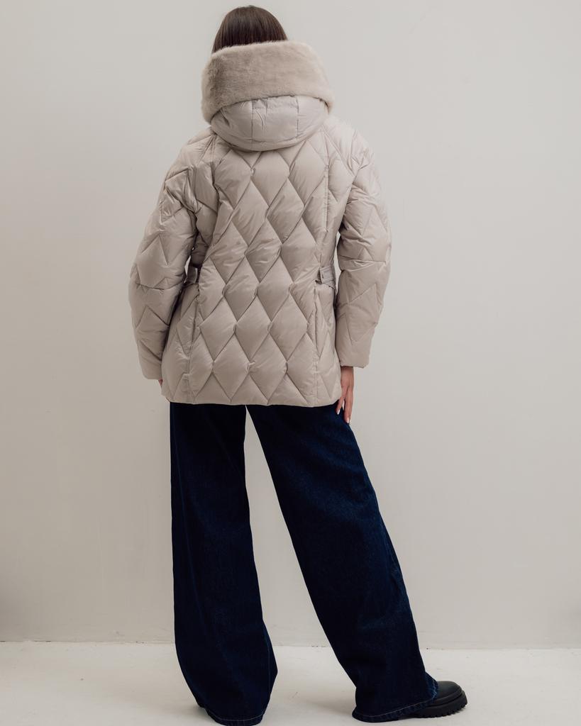 Women's Jacket with Fur BatterFlei 2422 42 Milky