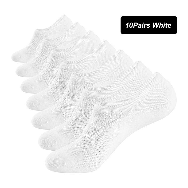 10Pair Men Boat Socks Summer Autumn Breathable Fashion Non-slip Invisible Cotton Socks Male Ankle Sock High Quality Size 38-45