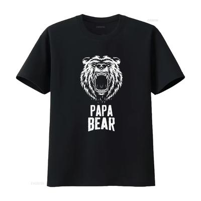 Herren Papa Bär T-Shirt Passend Lustig Vatertag Vintage Gewaschen Designerkleidung Leicht Lässig Bequem Dehnbar Mode