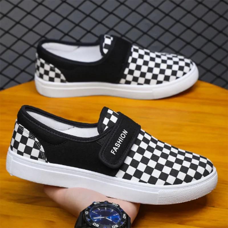 Fashion Canvas Men's Sneakers Black Lace Up Sping Shoes Classic Casual Vulcanized Shoes Size 47-48 Mens Spring Sport Shoes