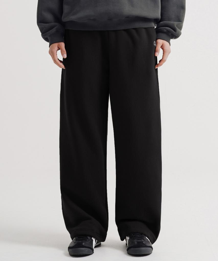 JEMUT Log Wide Fleece-Lined Sweatpants Black Kjlp2685