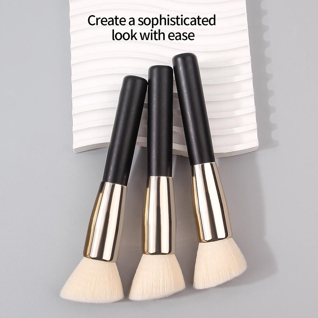 3PCS Slanted Soft Bristle Contoured Brush, Foundation Brush, Loose Powder, Blush Special Makeup Brush Tool for Hand Refreshing