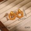 Gold C-Shaped Round Hoop Earrings with Bright Surface, French Light Luxury, High-End Stainless Steel