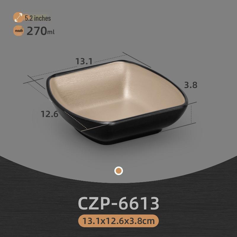 Commercial Melamine Two-Color Drop-Resistant Teacup and Imitation Porcelain Dish Set for Hot Pot Cuisine with Compartments.