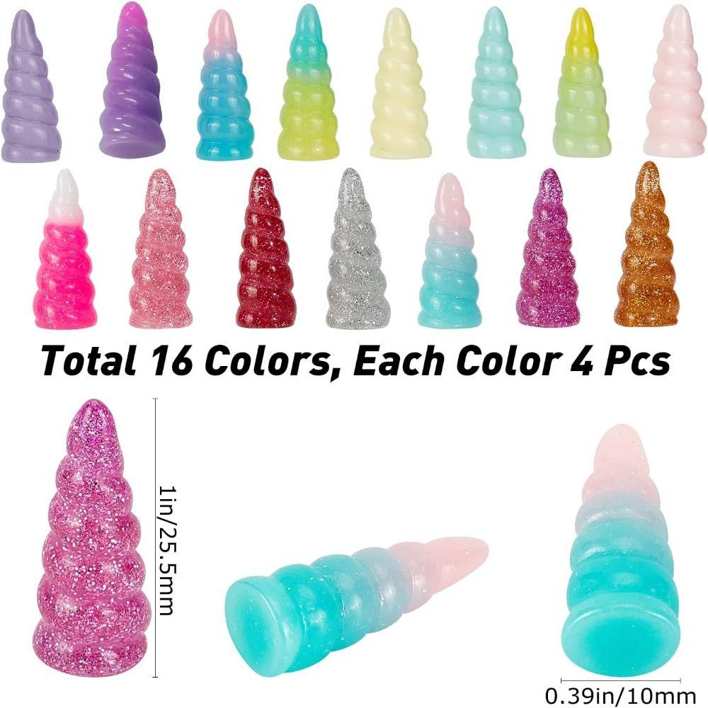 Multicolor Horn Charm for Unicorn Resin Loose Beads Resin Resin Horn Charms Handmade Crafts Lovers
