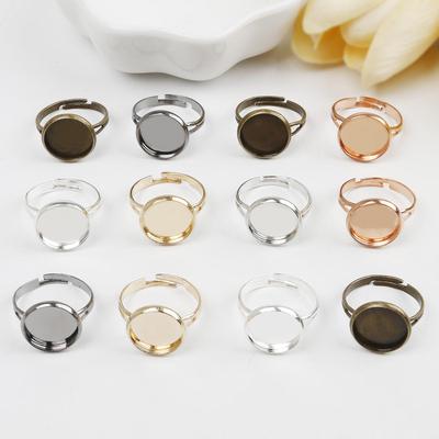 10 Stück Eisenring-Gesichtsbasis, einsteckbarer, verstellbarer Ring für DIY-Schmuckherstellung, Bastelzubehör