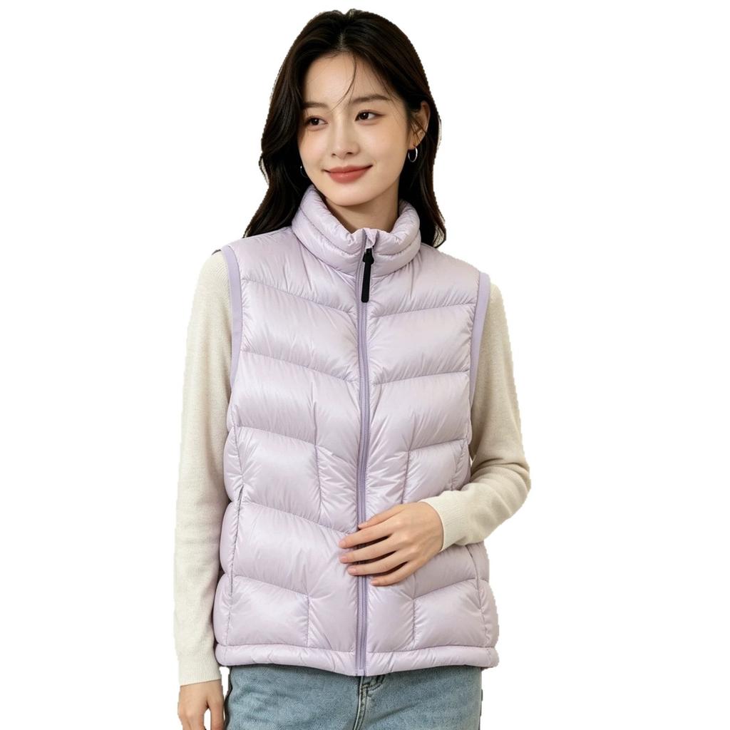 High-end% White Goose Down~ Autumn and Winter Light Down Vest Thin Ultra-light Stand-up Collar Down Vest New