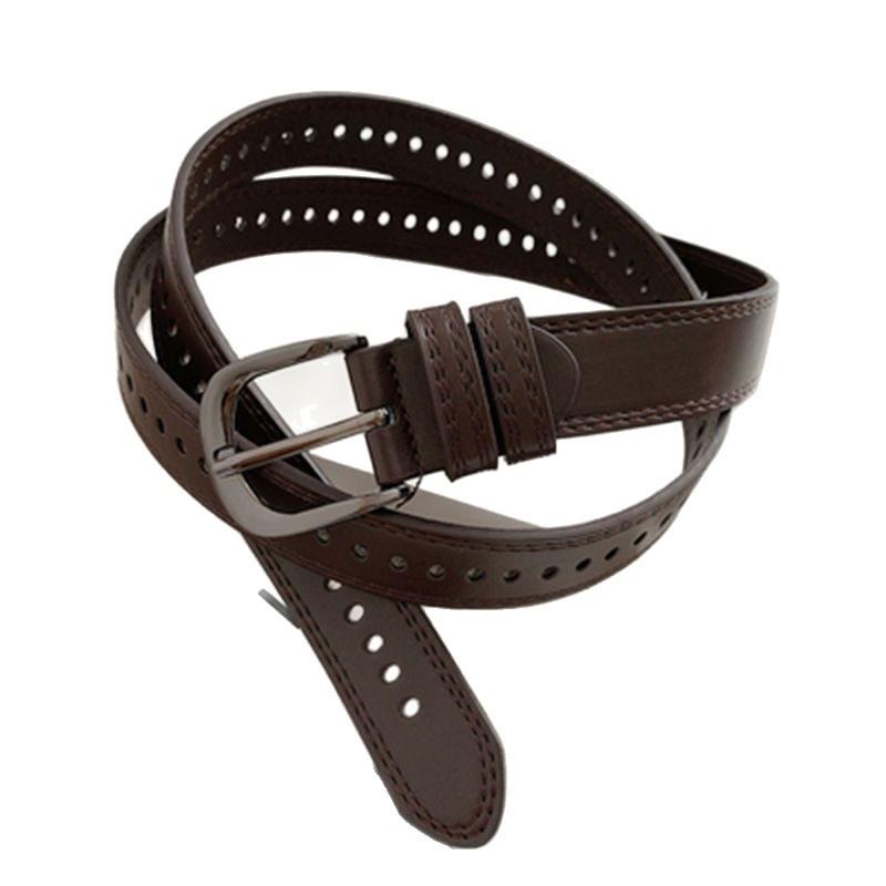 Full Hole Retro Belt Casual Pants with Jeans Belt Universal Women's Belt Men's and Women's Belt