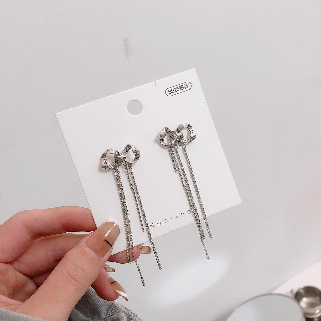 925 Silver Needle Long Tassel Earrings for Women - Korean Style, High-End, Popular and Versatile